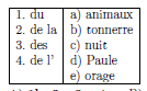 Associez (il y a un mot de trop dans la s´erie a,b, c, d, e).Il a peur . . . .